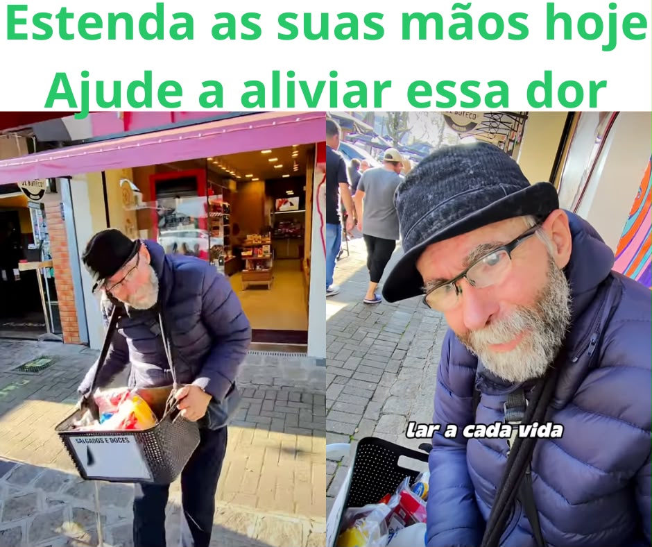 Seu Samuel trabalhando, vendendo seus docinhos na rua